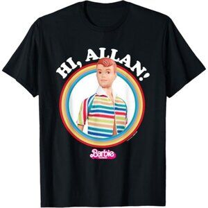 NWT Barbie The Movie "Hi Allen" Black T-shirt Ladies Med